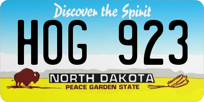 ND license plate HOG923