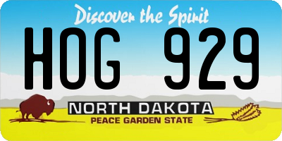 ND license plate HOG929