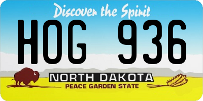 ND license plate HOG936