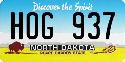 ND license plate HOG937
