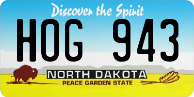 ND license plate HOG943