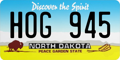 ND license plate HOG945