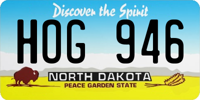 ND license plate HOG946