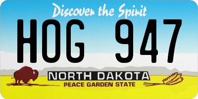ND license plate HOG947
