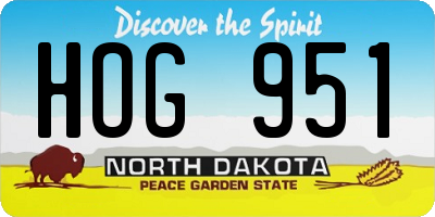 ND license plate HOG951