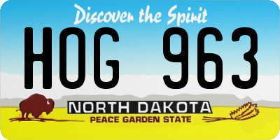 ND license plate HOG963