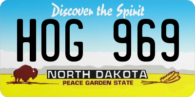 ND license plate HOG969