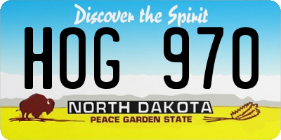 ND license plate HOG970
