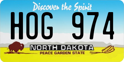 ND license plate HOG974