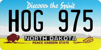 ND license plate HOG975