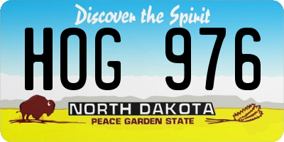 ND license plate HOG976