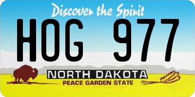 ND license plate HOG977