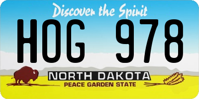 ND license plate HOG978