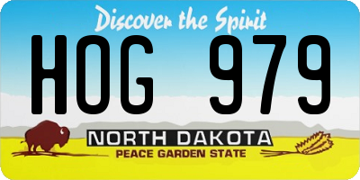 ND license plate HOG979