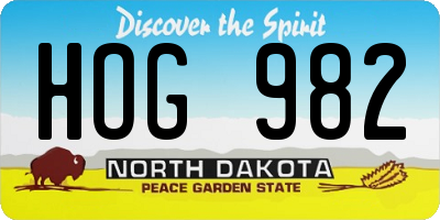 ND license plate HOG982