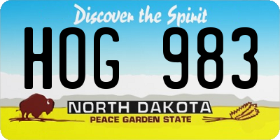 ND license plate HOG983