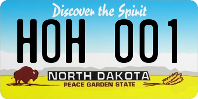 ND license plate HOH001