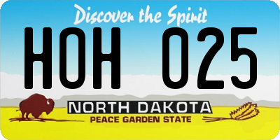 ND license plate HOH025