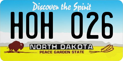ND license plate HOH026