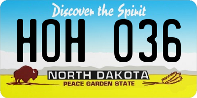 ND license plate HOH036