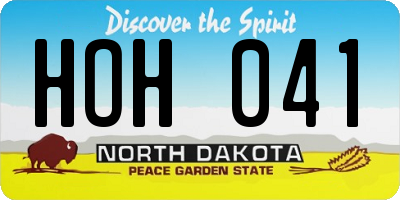 ND license plate HOH041