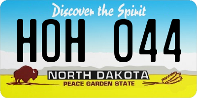 ND license plate HOH044