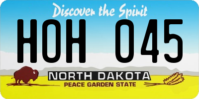 ND license plate HOH045