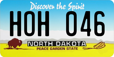 ND license plate HOH046