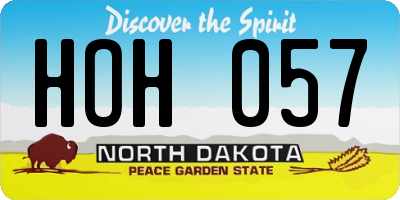 ND license plate HOH057