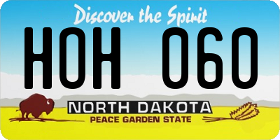 ND license plate HOH060