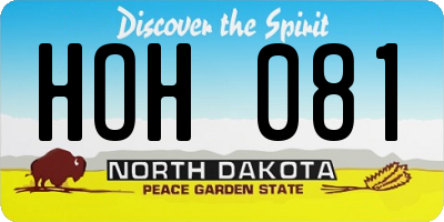 ND license plate HOH081