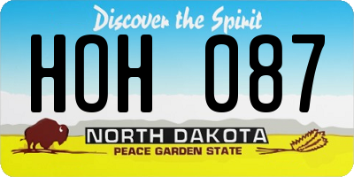 ND license plate HOH087