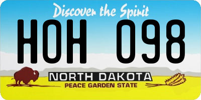 ND license plate HOH098