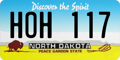 ND license plate HOH117