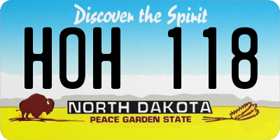 ND license plate HOH118