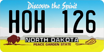 ND license plate HOH126