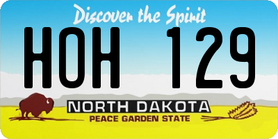 ND license plate HOH129