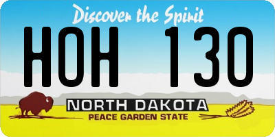 ND license plate HOH130