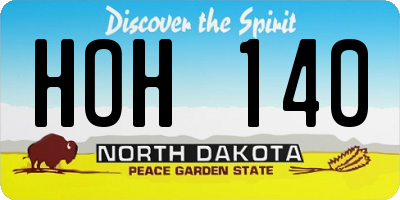 ND license plate HOH140