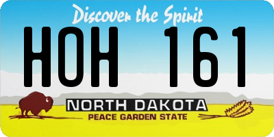 ND license plate HOH161