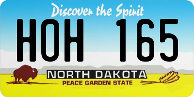 ND license plate HOH165