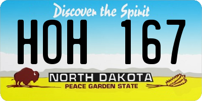 ND license plate HOH167