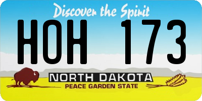 ND license plate HOH173