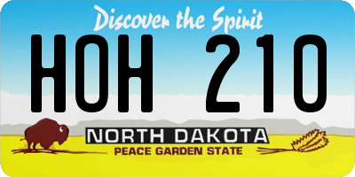 ND license plate HOH210