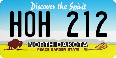 ND license plate HOH212