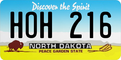 ND license plate HOH216