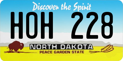 ND license plate HOH228