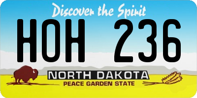 ND license plate HOH236