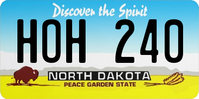 ND license plate HOH240
