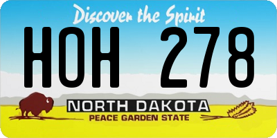ND license plate HOH278